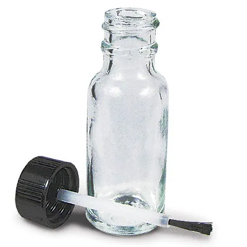 Clear Empty Glass Bottle with Brush Applicator Cap 20 mL