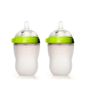 Comotomo Silicone Baby Bottle 250ml 2pk Green