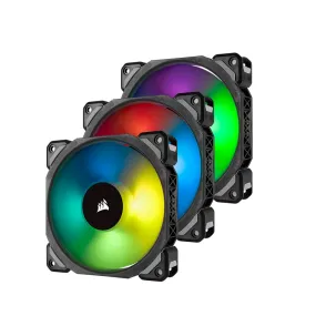 CORSAIR ML120 Pro iCUE RGB 3pcs 120mm Desktop System Unit Cooling Fan Pack with Included Lighting Pro Hub, 1600 RPM Fan Speed, Magnetic Levitating Blade for PC Computer | CO-9050076-WW