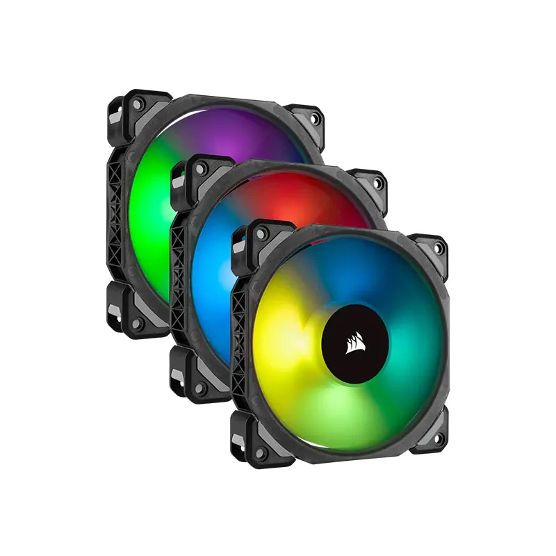 CORSAIR ML120 Pro iCUE RGB 3pcs 120mm Desktop System Unit Cooling Fan Pack with Included Lighting Pro Hub, 1600 RPM Fan Speed, Magnetic Levitating Blade for PC Computer | CO-9050076-WW