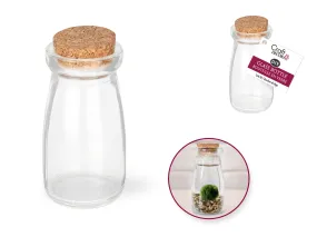 Craft Décor: 4.7x10.2cm DIY Clear Glass Bottle w/Cork Stopper