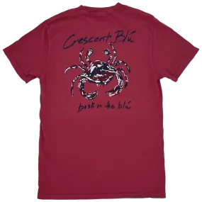 Crimson and Navy Crab Short Sleeve Tee