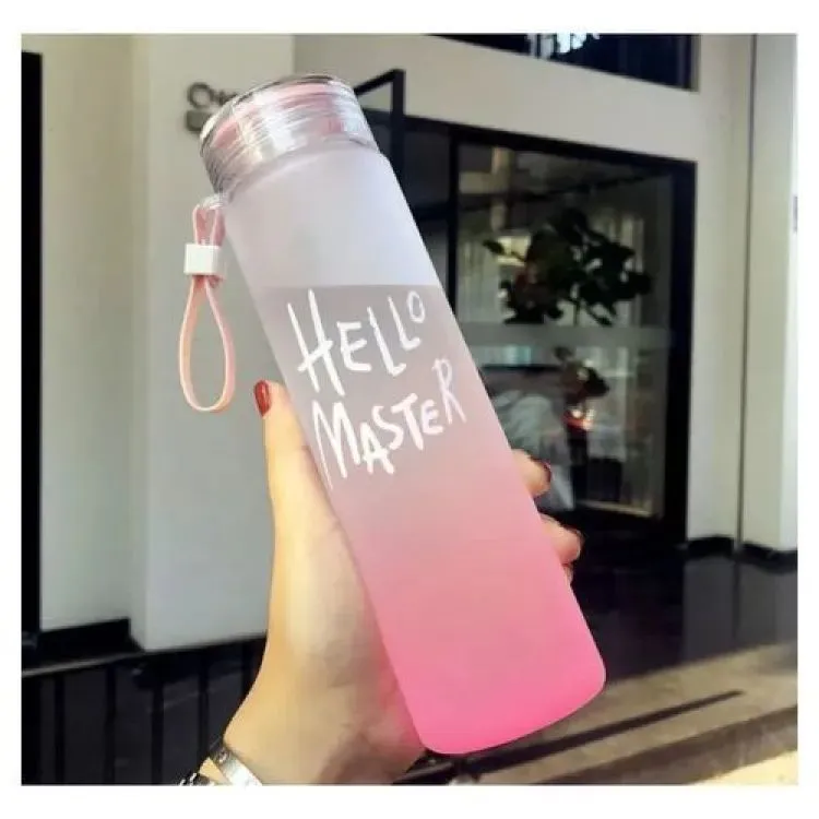 Crystal Hello Master Glass Water Bottle and Plastic LID with Box