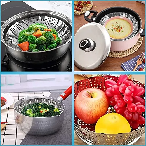 Desi BAE Stainless steel Folding Vegetable Steamer Basket folding Collapsible Steamer for vegetable Cooking, baby food steamer, Big and Expandable Fit Various Size Pot (10 inches)