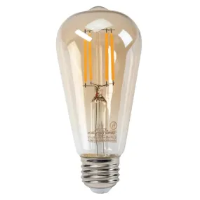 Edison Shape Filament Bulb, 40W Eqivalent, ST19 shape, E26 Medium base, 2200K, 80 CRI, Amber