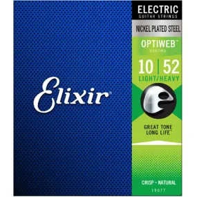 Elixir 19077 Optiweb Electric Guitar Strings Light/Heavy 10-52