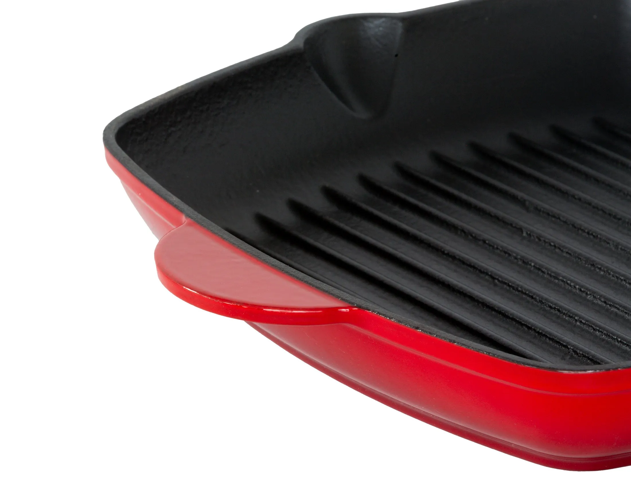 Enamelled Cast Iron Square Grill Pan (44 x 30 x 4.7 cm) - Red