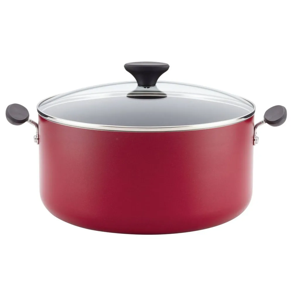 Farberware Reliance 10qt Aluminum Nonstick Wide Stock Pot Red