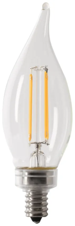 Feit Electric BPCFC40/950CA/FIL/4 LED Bulb, Decorative, Flame Tip Lamp, 60 W Equivalent, E12 Lamp Base, Dimmable, 4/PK :CD4: QUANTITY: 6