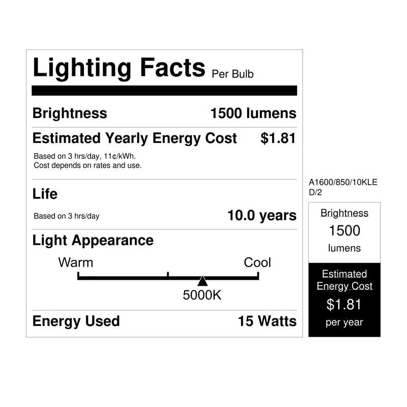 Feit LED A19 E26 (Medium) LED Bulb Daylight 100 Watt Equivalence 2 pk