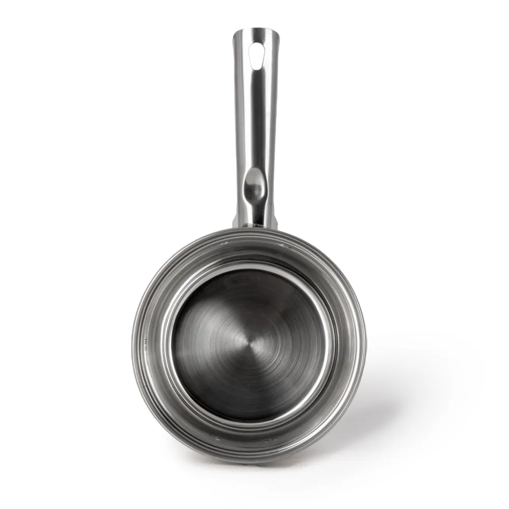 Fissman Saucepan with Glass Lid 16x10.5cm / 2.1L, Stainless Steel 18/10 INOX30 Sauce pan Felina Series