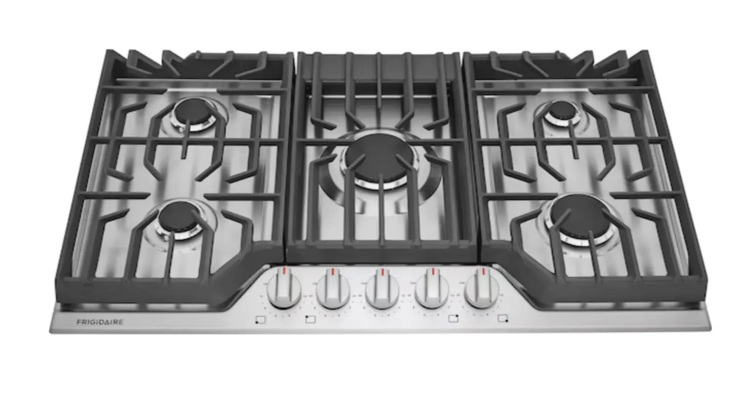 Frigidaire 36-in 5 Burners Stainless Steel Gas Cooktop