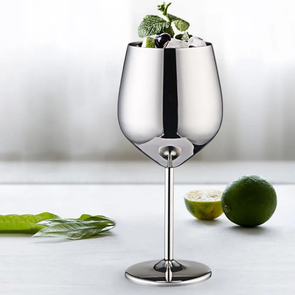 Funki Buys | Glasses | Stainless Steel Wine Goblets 2 Pcs | 500mL