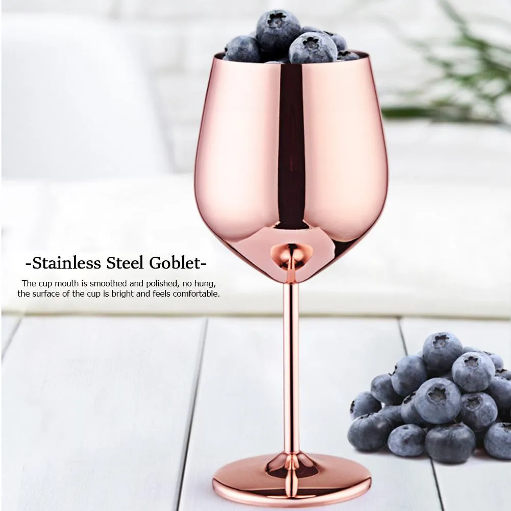 Funki Buys | Glasses | Stainless Steel Wine Goblets 2 Pcs | 500mL