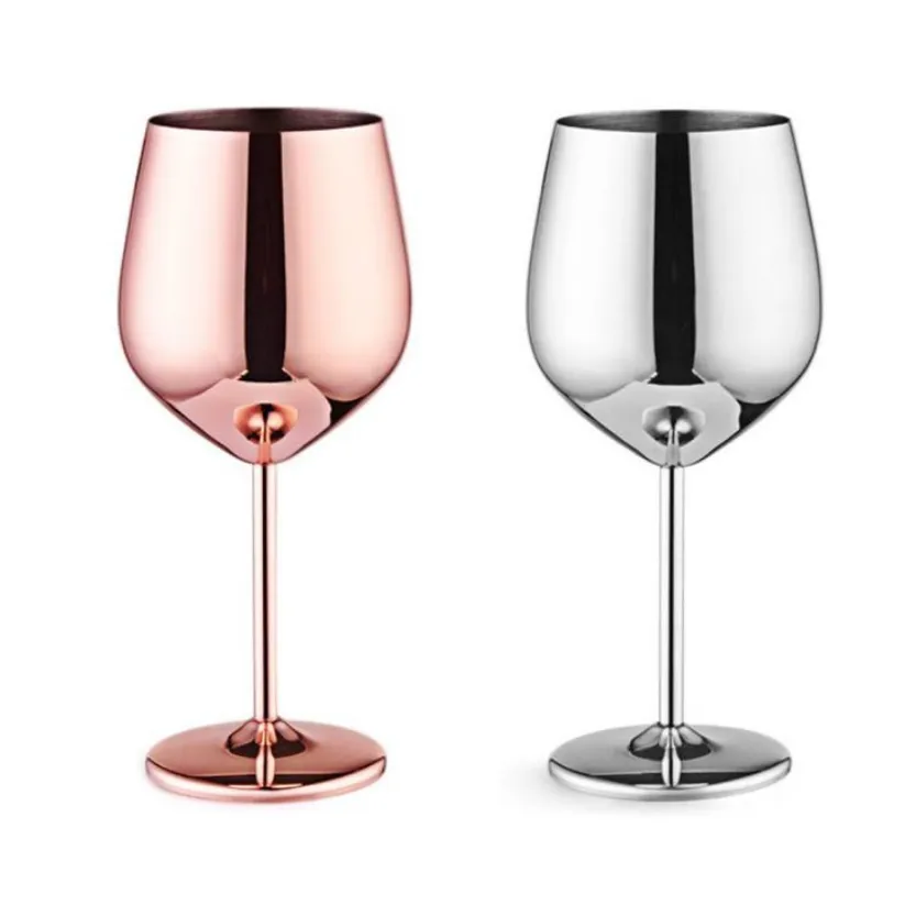 Funki Buys | Glasses | Stainless Steel Wine Goblets 2 Pcs | 500mL