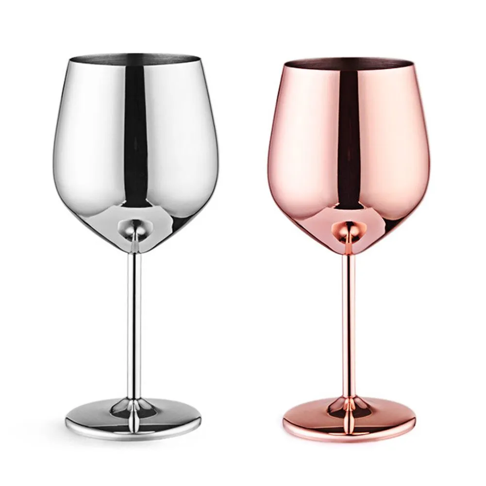 Funki Buys | Glasses | Stainless Steel Wine Goblets 2 Pcs | 500mL