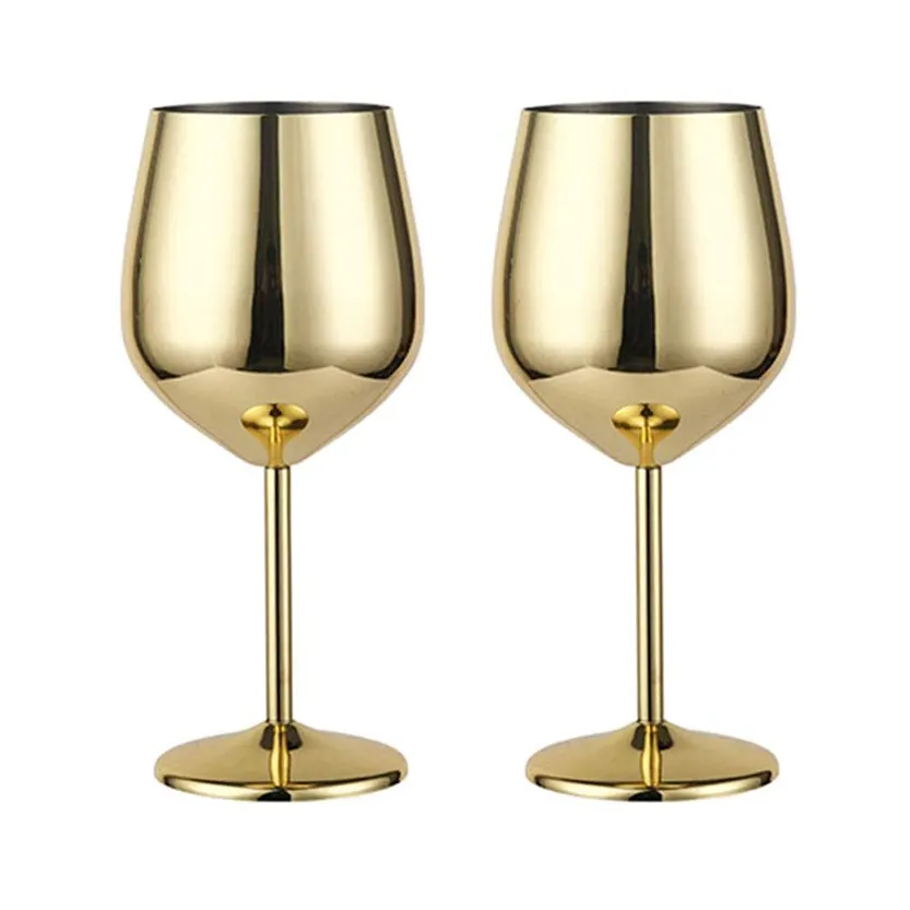 Funki Buys | Glasses | Stainless Steel Wine Goblets 2 Pcs | 500mL