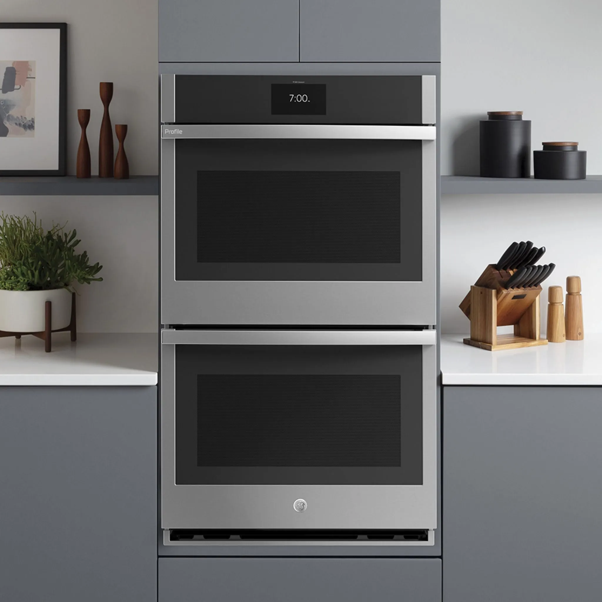 GE Profile 30" Built-In Convection Double Wall Oven Stainless Steel - PTD7000SNSS