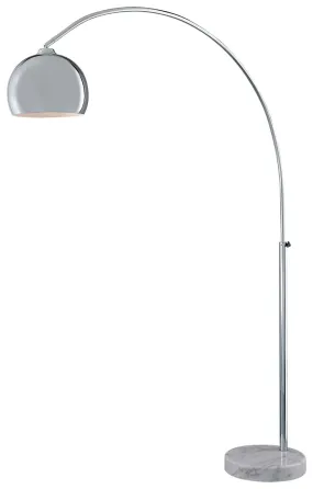 George's Reading Room 1-Light Arc Floor Lamp in Chrome