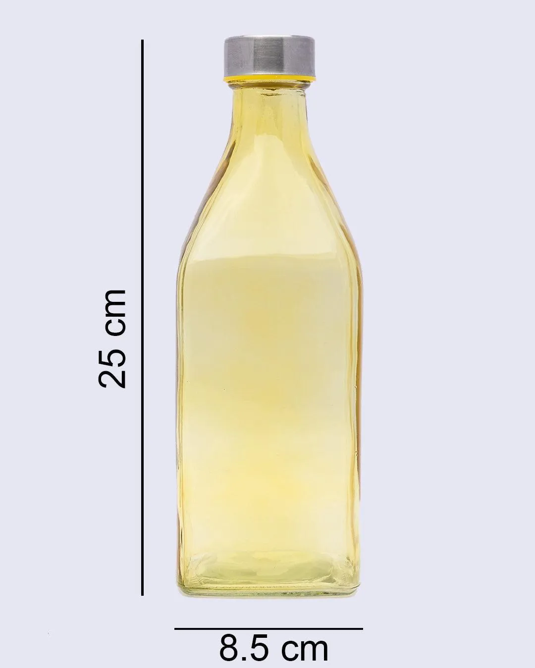 Glass Bottle, Water Bottle, Modern Design,Yellow, Glass, 1.1 Litre