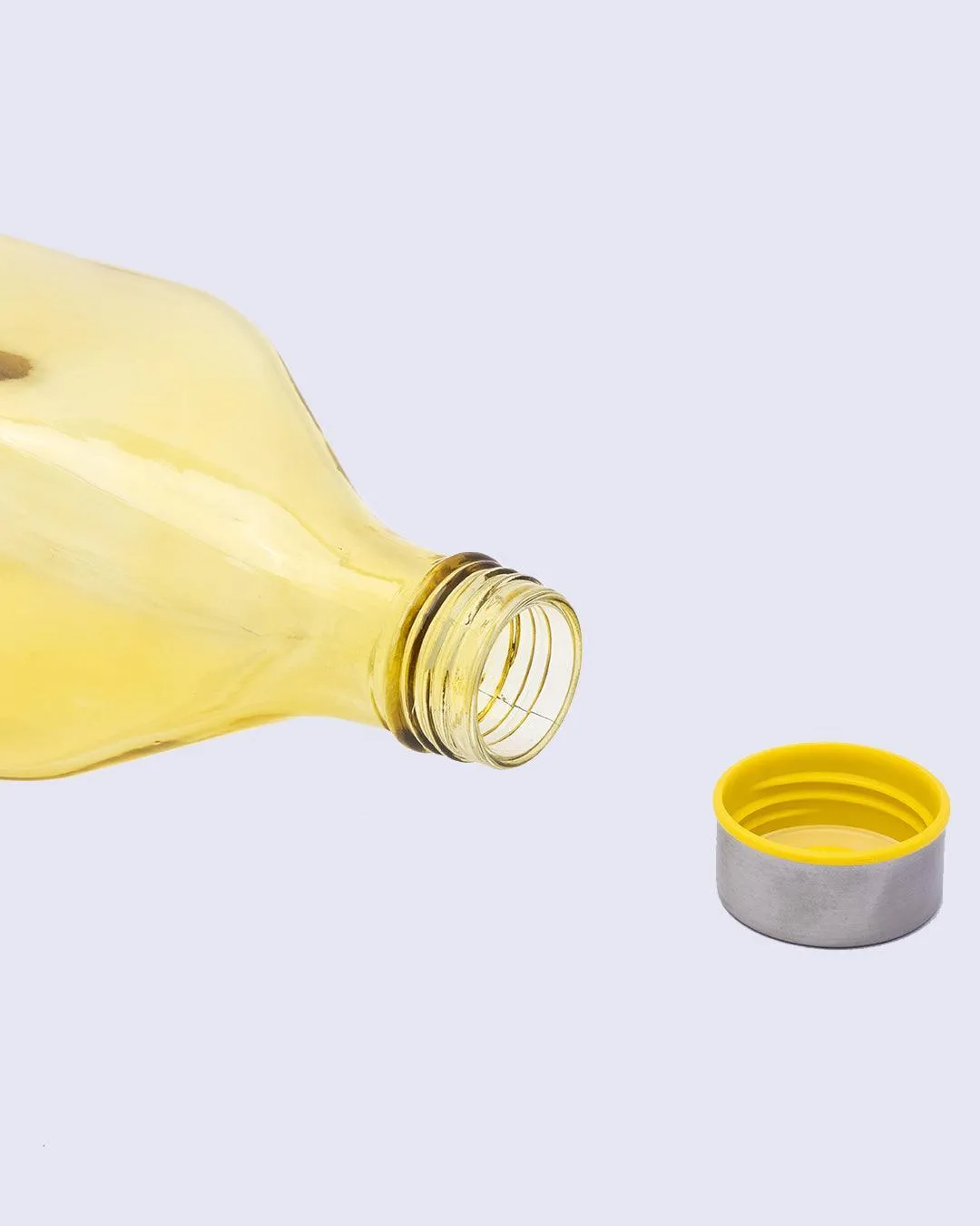 Glass Bottle, Water Bottle, Modern Design,Yellow, Glass, 1.1 Litre