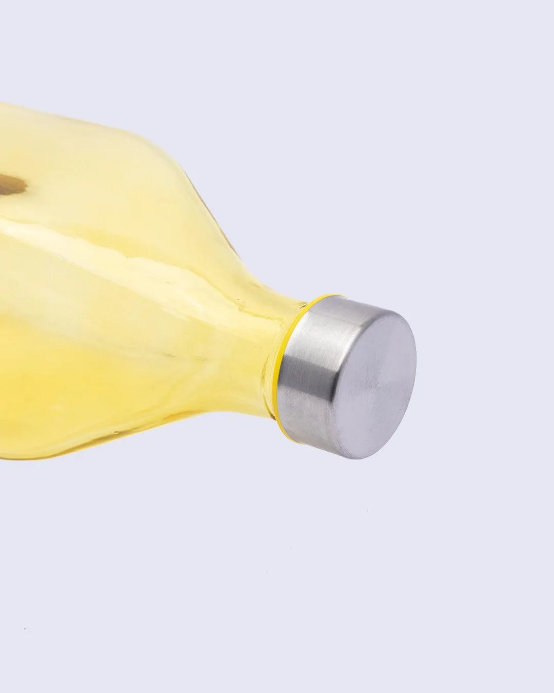 Glass Bottle, Water Bottle, Modern Design,Yellow, Glass, 1.1 Litre