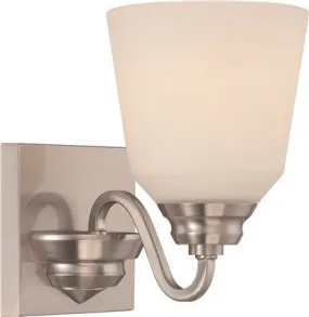 Glomar Bailey 1-Light Brushed Nickel Bath Light