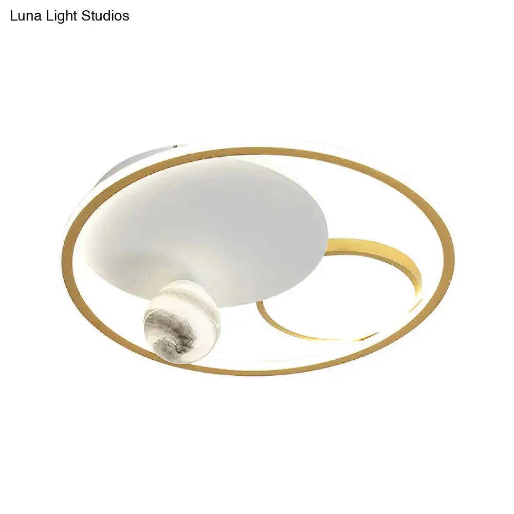 Gold LED Flush Mount Light Fixture for Bedroom - Simplicity and Style