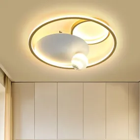 Gold LED Flush Mount Light Fixture for Bedroom - Simplicity and Style