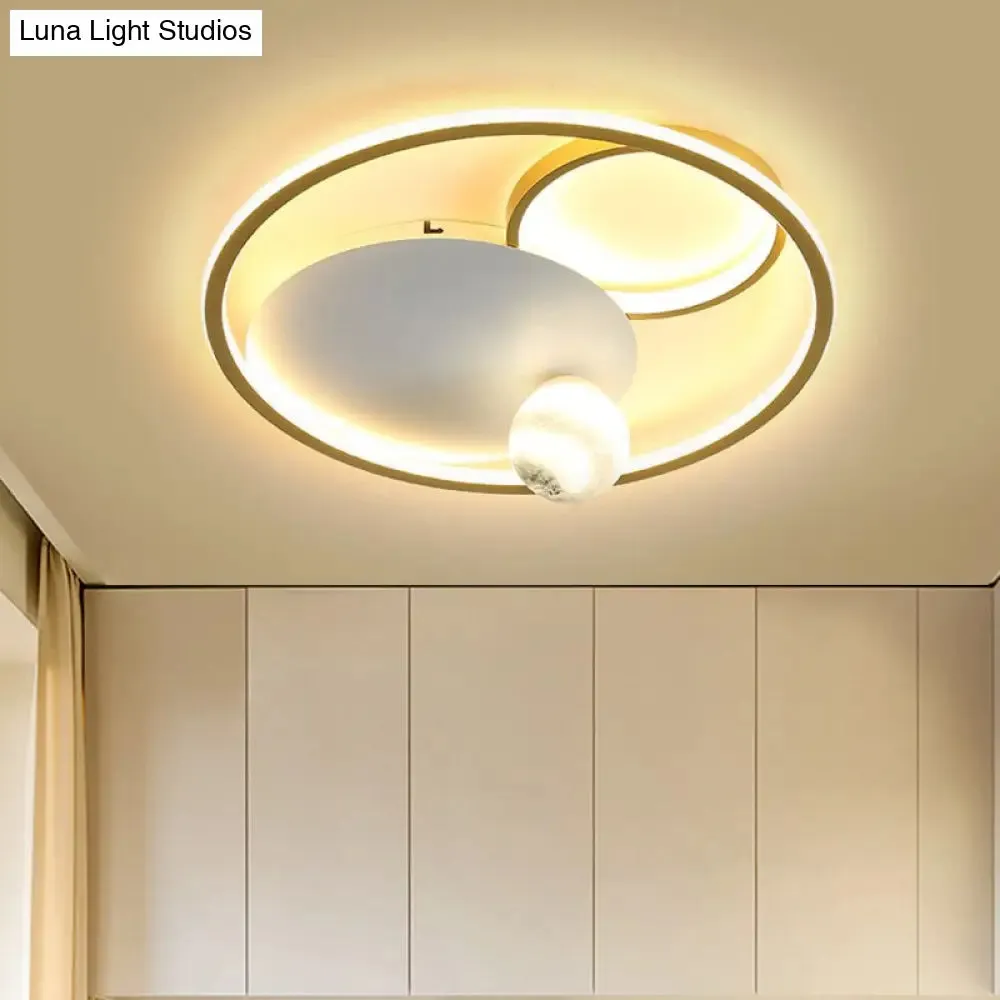 Gold LED Flush Mount Light Fixture for Bedroom - Simplicity and Style