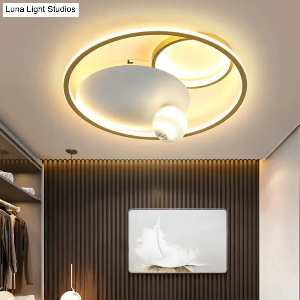 Gold LED Flush Mount Light Fixture for Bedroom - Simplicity and Style