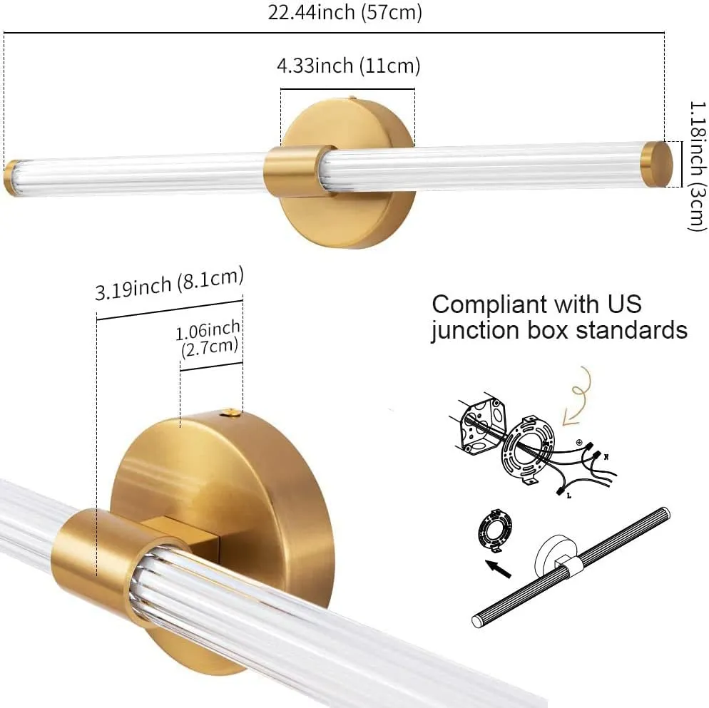 Gold LED Lights Fixtures Modern 360°