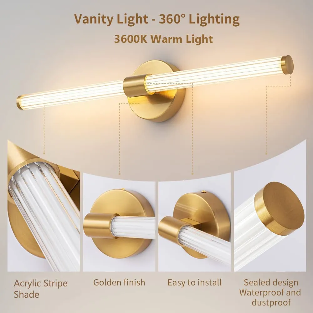 Gold LED Lights Fixtures Modern 360°