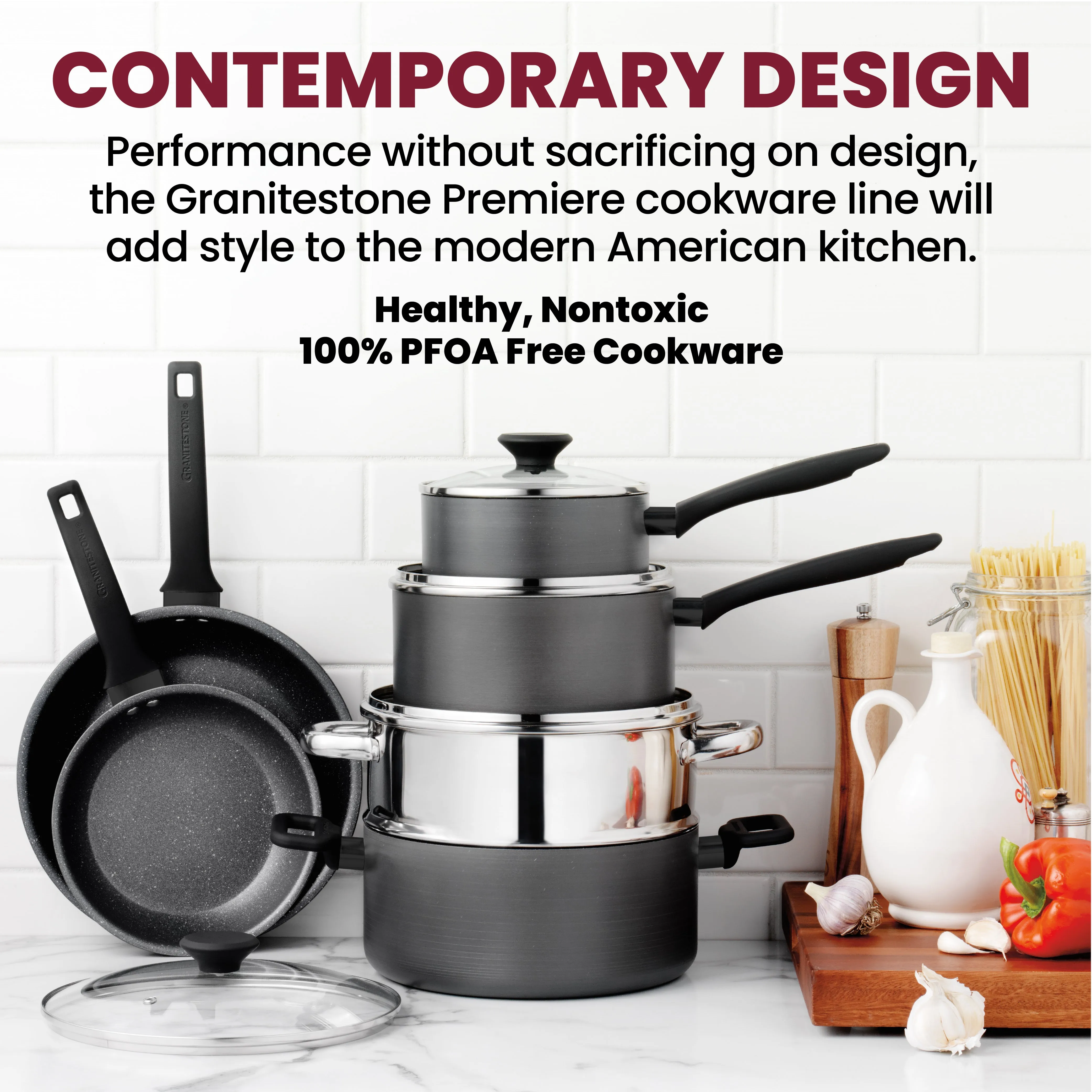 Granitestone 13-Piece Pro Premier Hard Anodized Stovetop Set with Easy Grip Handles