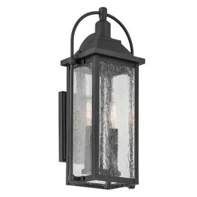 Harbor Row 2-Light Outdoor Wall Mount in Textured Black