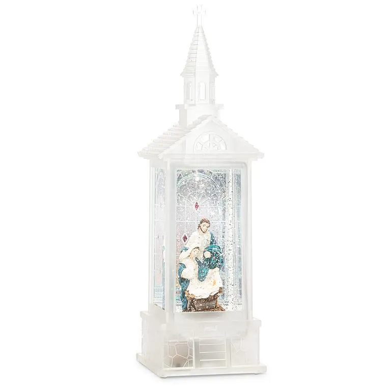 Holy Family in Glitter LED Lantern