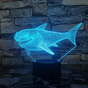 Huge Shark 3D LED Night Light Multicolor RGB Bedroom Decor 3d Lamp for Kids Christmas Gift Toys Lamp