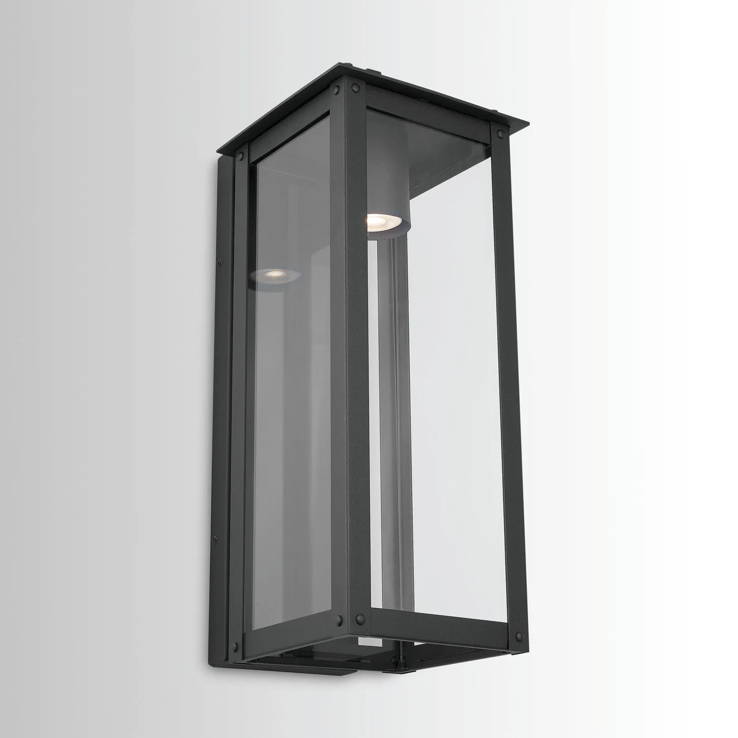 Hunt Coastal Outdoor Wall Lantern - Medium 20.75" - Black - Night Sky