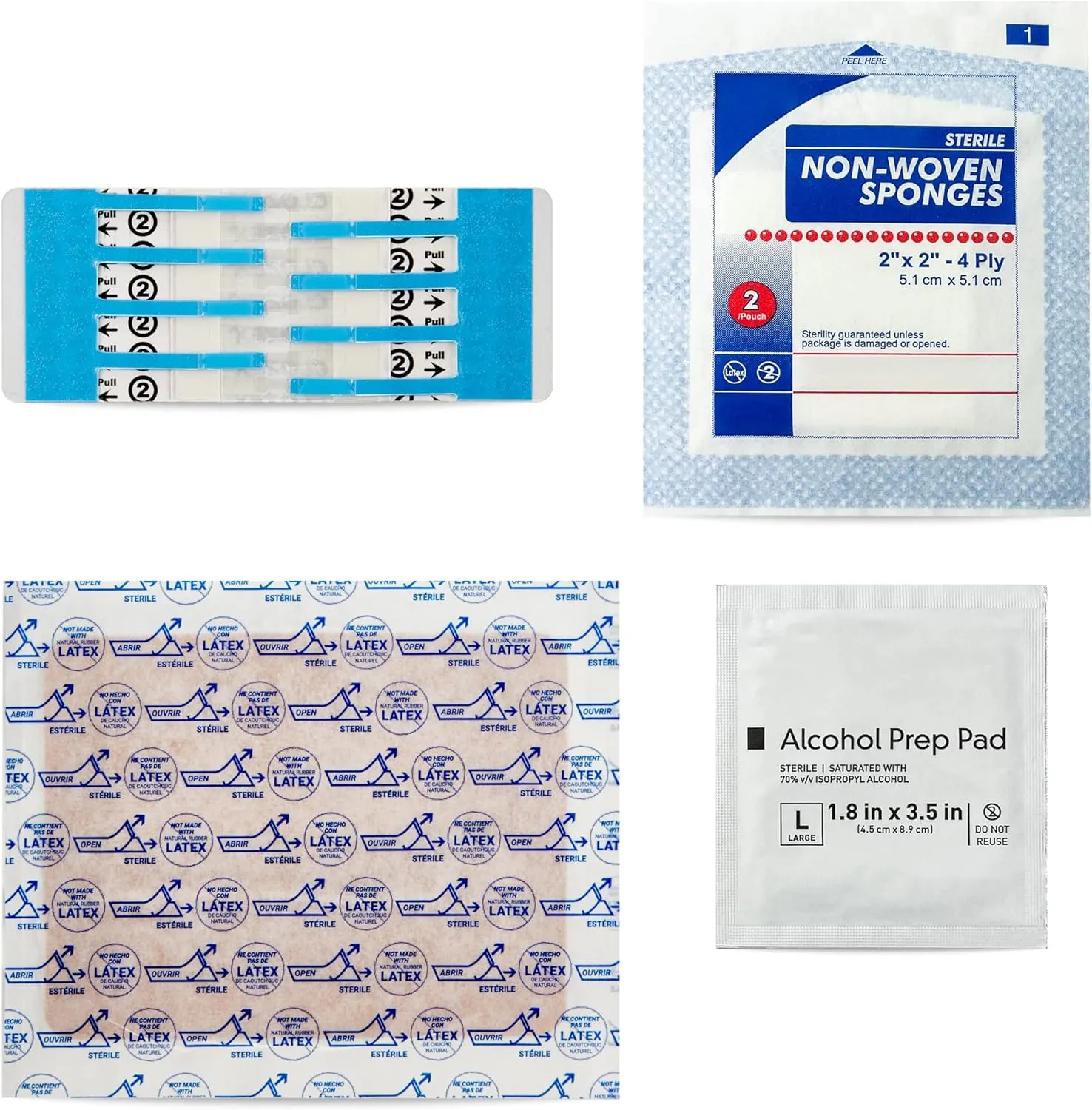 ITEM# 0210   Emergency Laceration Kit - Repair Wounds Without Stitches. FDA Cleared Skin Closure Device for a Wound Up to 1 1/2 Inches in Length. Complete Kit to Clean, Close, and Cover Wounds. (Watch Video)