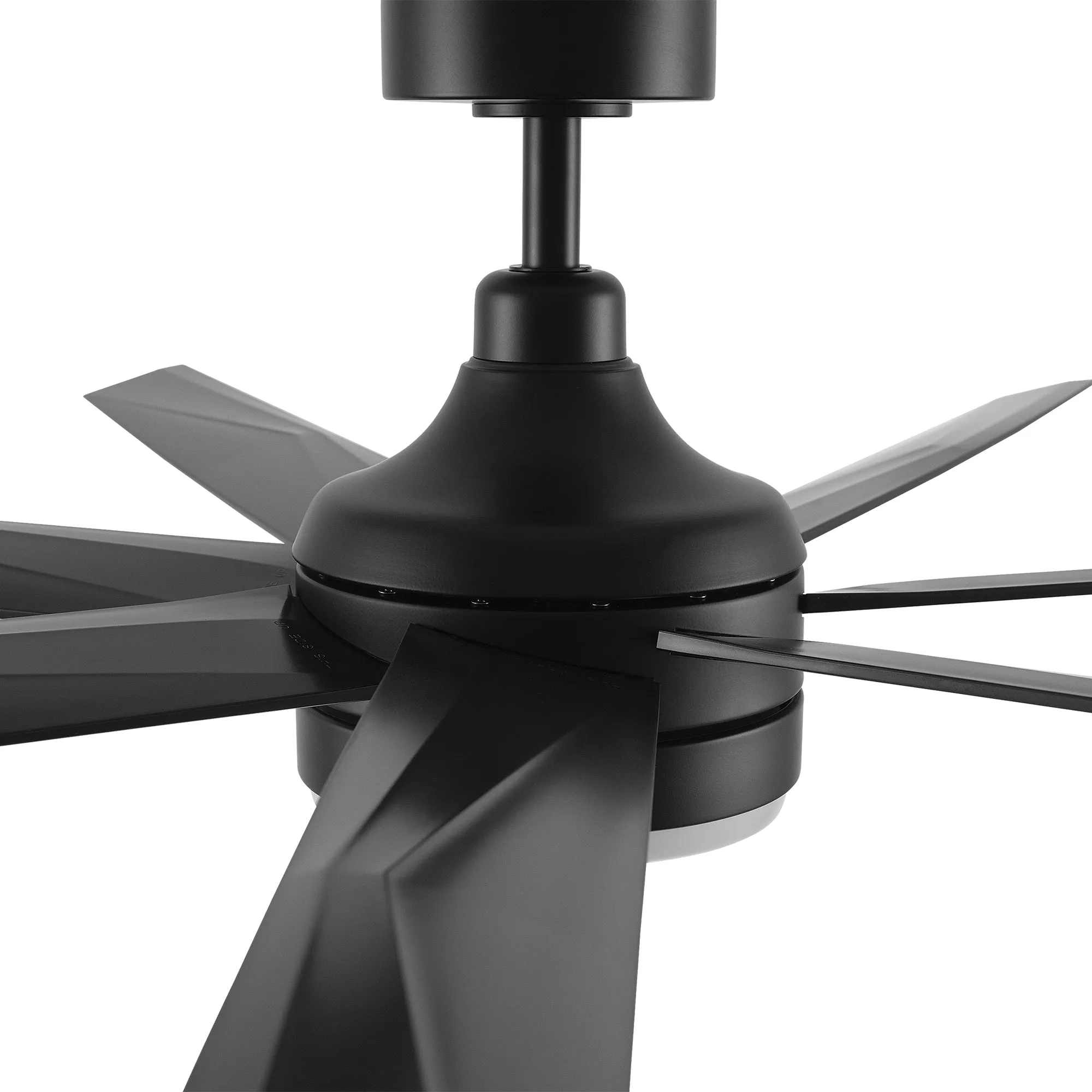 KIMA 65 inch 7-Blade Ceiling Fan with Remote Control- Black/Black