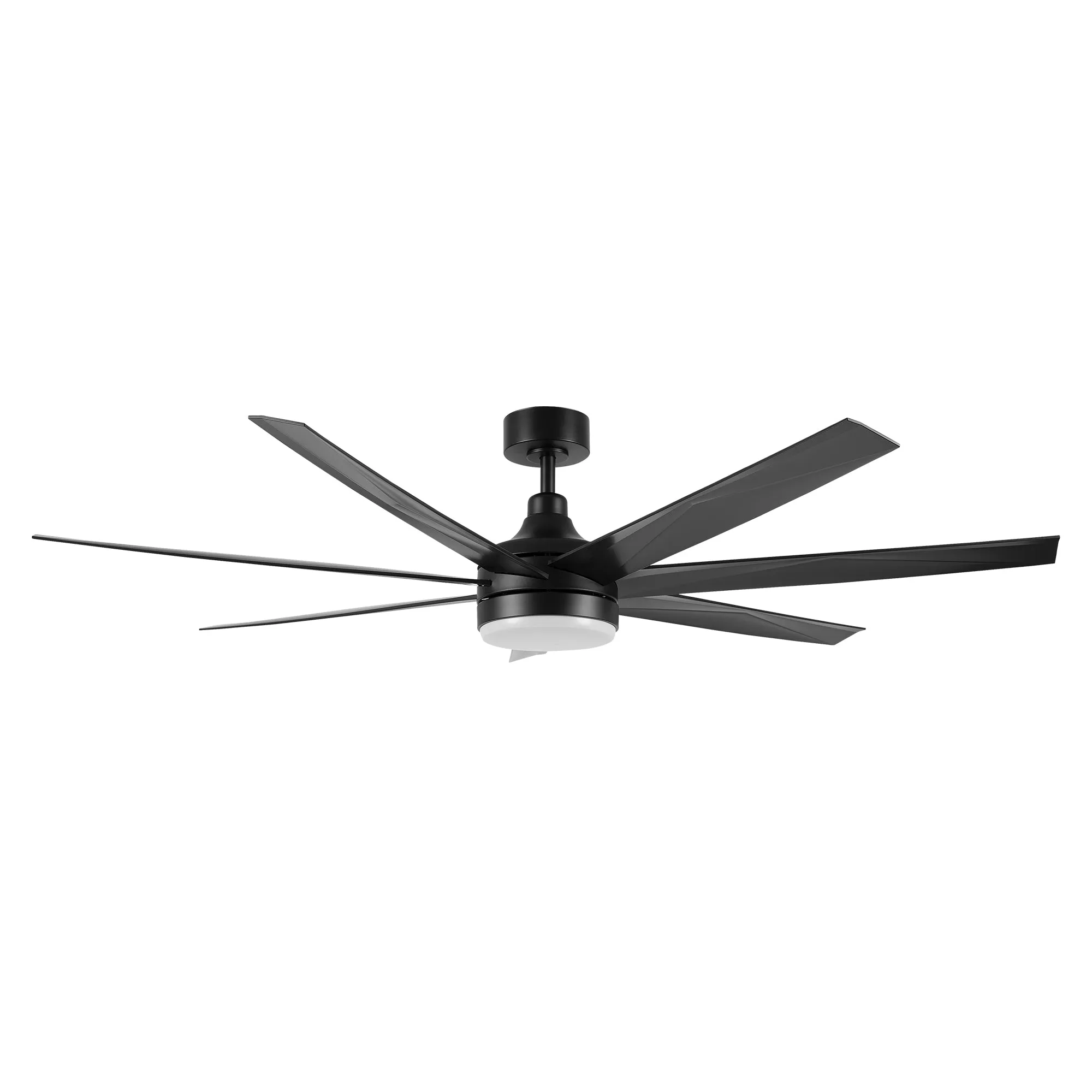 KIMA 65 inch 7-Blade Ceiling Fan with Remote Control- Black/Black