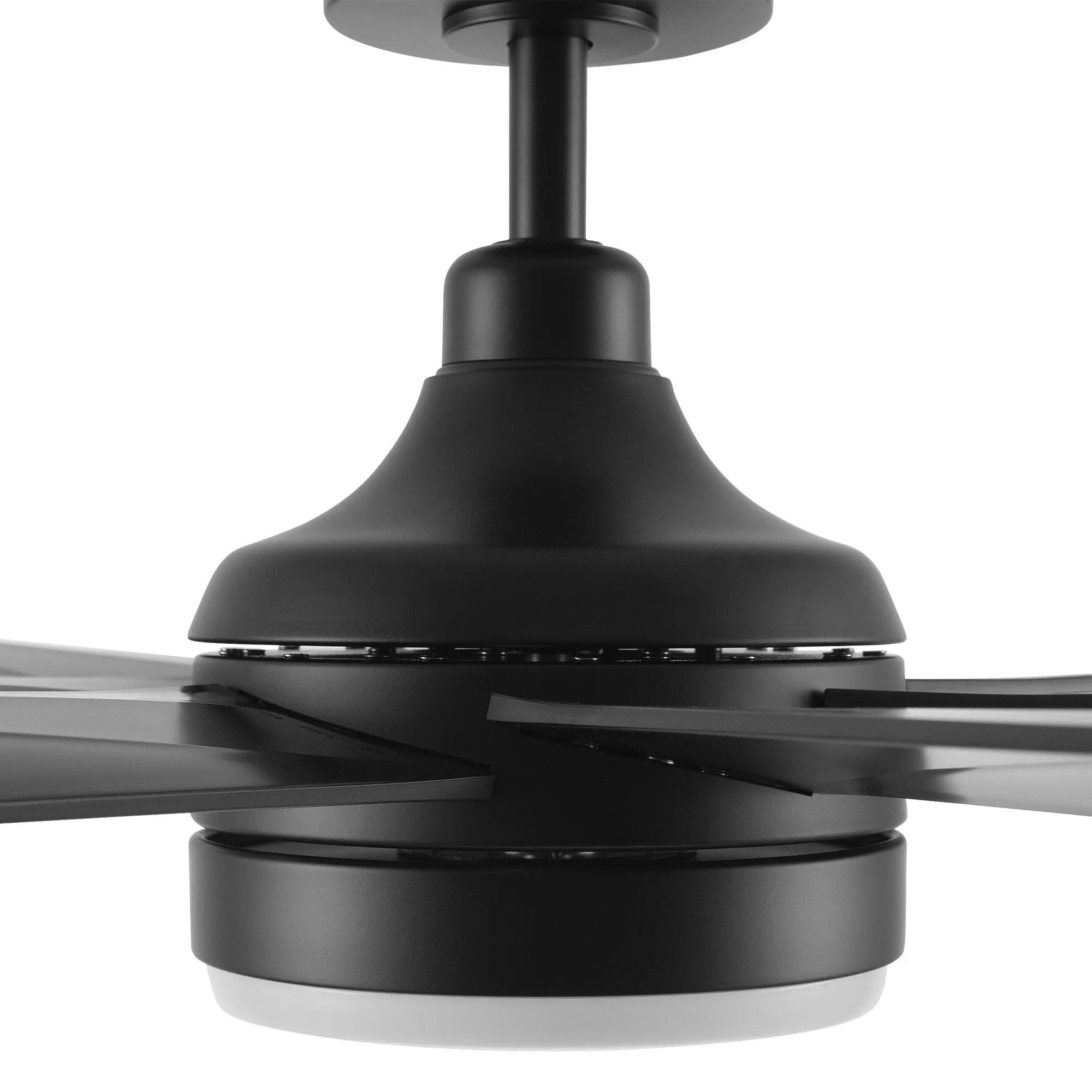 KIMA 65 inch 7-Blade Ceiling Fan with Remote Control- Black/Black