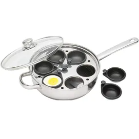 Kitchen Craft Clearview Egg Poacher 6 Cup Stainless Steel