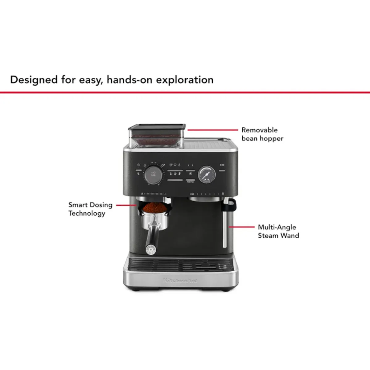 KitchenAid Semi Automatic Espresso Machine with Grinder Black