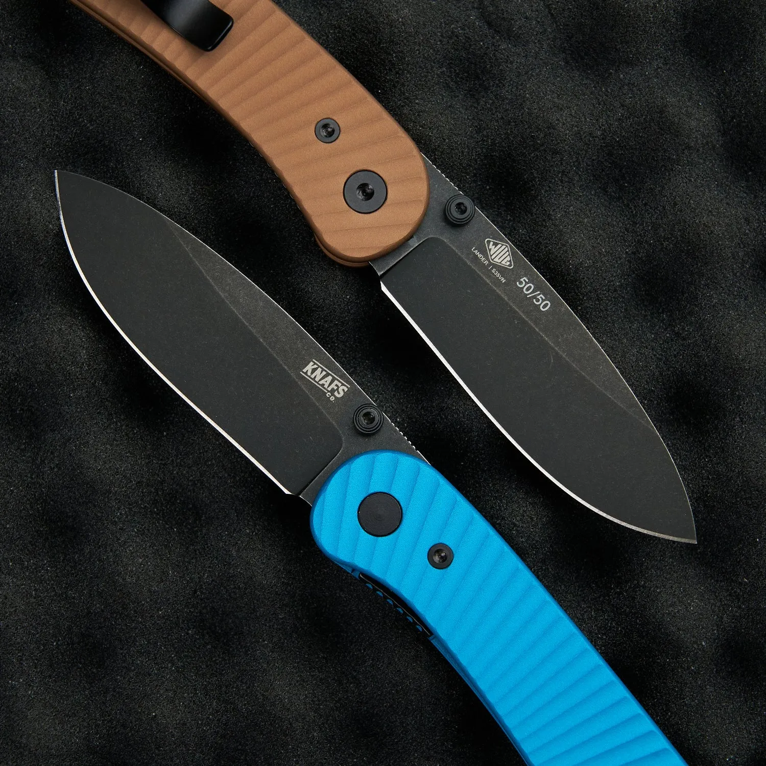 Lander 1 Pocket Knife - Limited Edition Solar Flare Aluminum Scales - S35VN - Teal