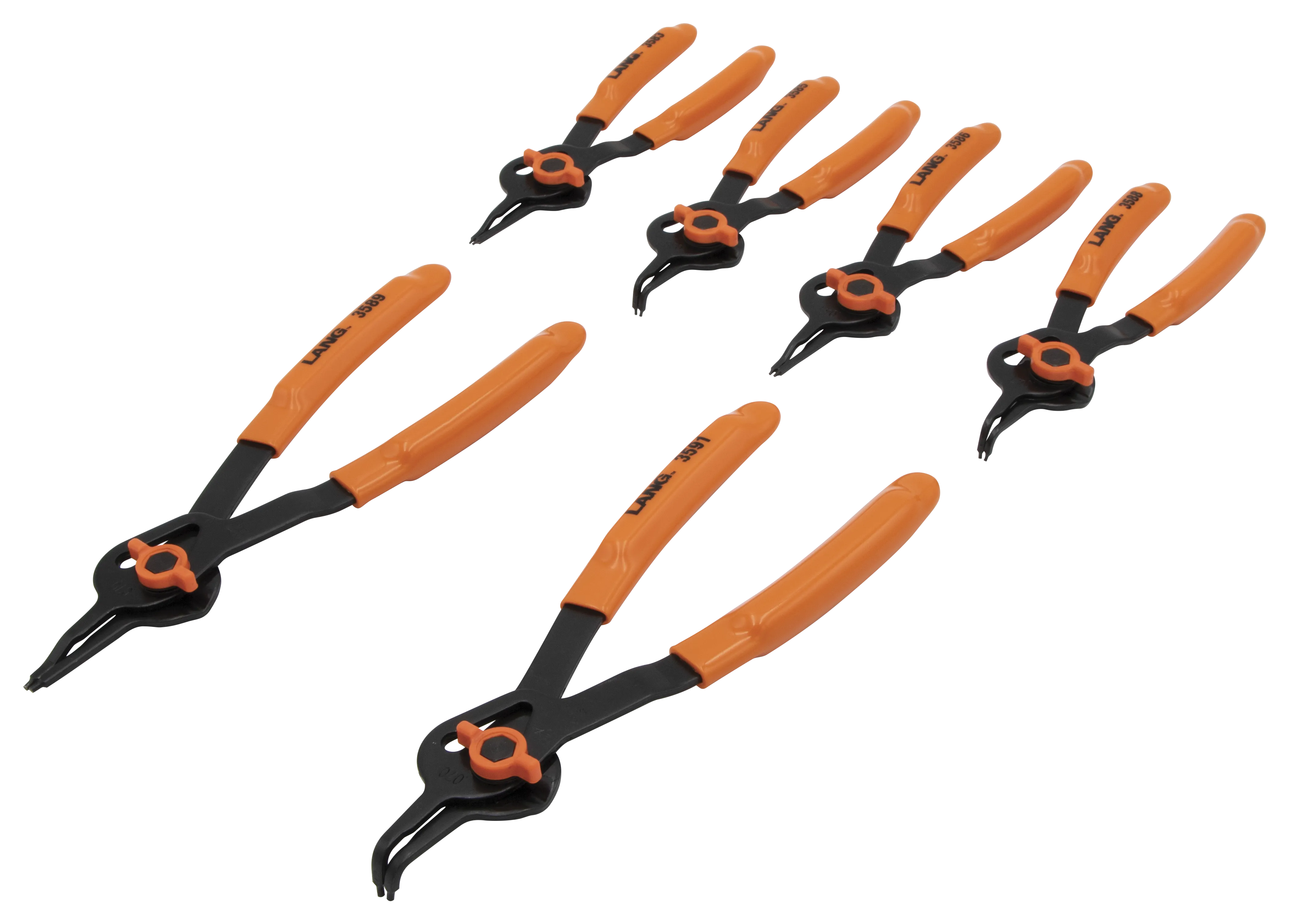 Lang 3597 6 Pc Quick Switch Internal External Snap Ring Pliers Set