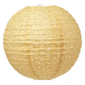 Large Eyelet Paper Lantern - Apricot