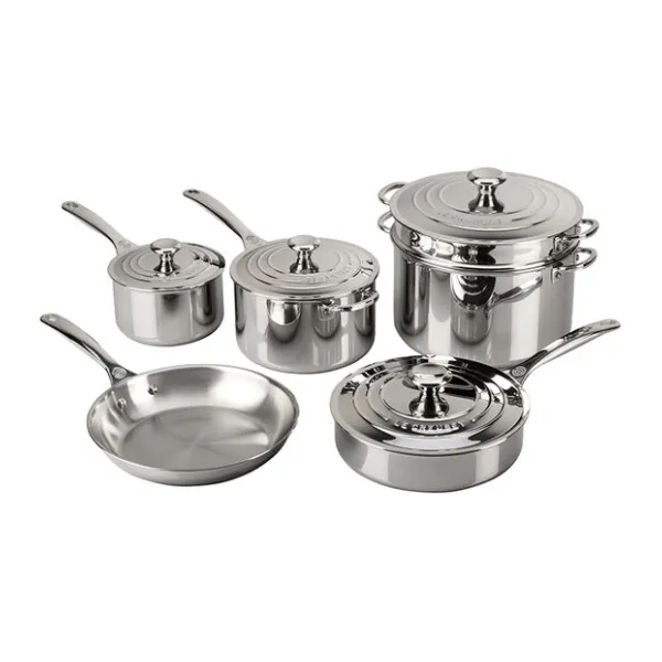 Le Creuset Signature Tri-Ply Stainless Steel 10-Piece Cookware Set