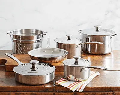 Le Creuset Signature Tri-Ply Stainless Steel 10-Piece Cookware Set