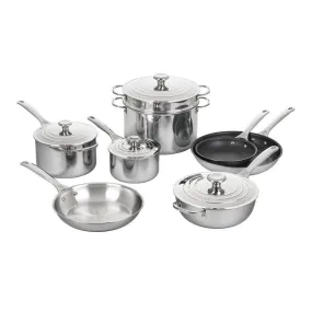 Le Creuset Tri-Ply 12 Piece Stainless Steel Cookware Set